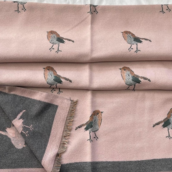 Scarf, Pink Large Scarf, Wool Shawl, Wrap, Warm Pashmina, Winter Accessories - Picture 4 of 5